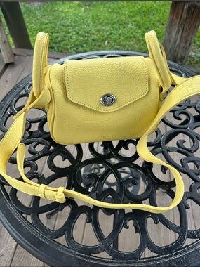 Yellow Crossbody Leather Mini Bag